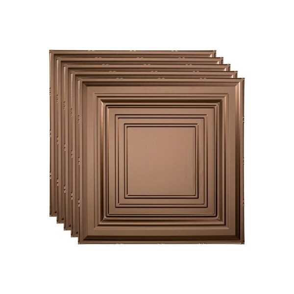 Acoustic Ceiling Products Fasade Traditional Syle # 3 - 23-3/4" x 23-3/4" PVC Lay In Tile in Argent Bronze - PL5428 - main